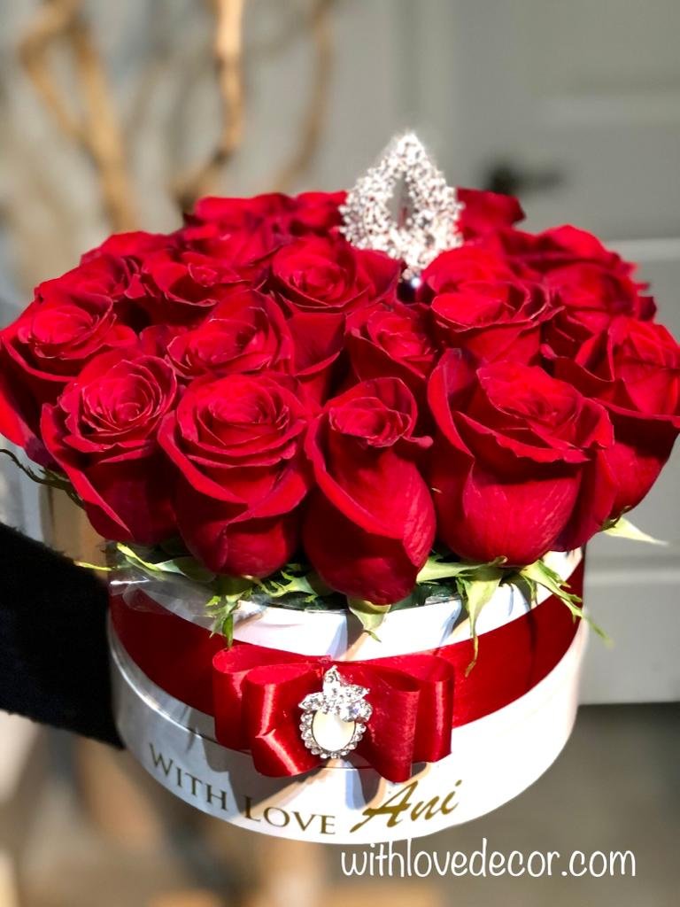 Round Rose Flower Box